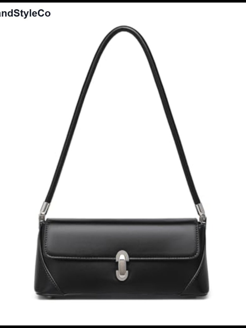 Women's PU Leather Shoulder Bag Clasp Closure 3 Compartments Stylish Handbag